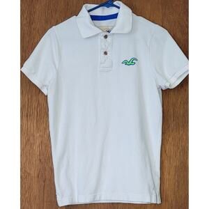 Hollister Mens Short Sleeve Solid Logo Classic Fit Pique Polo Shirt Size Small